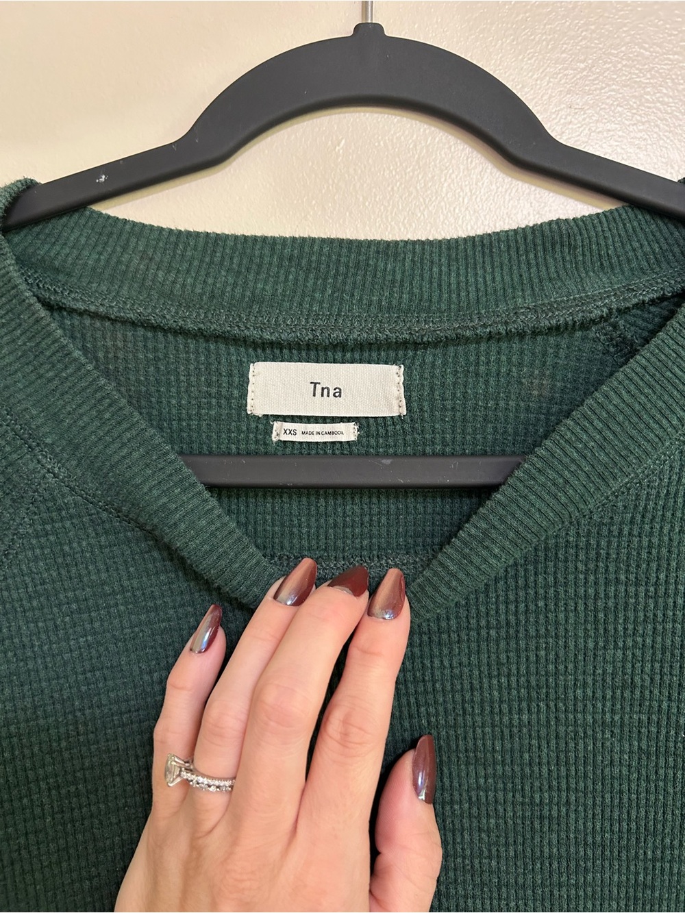 TNA aritzia waffle sweater